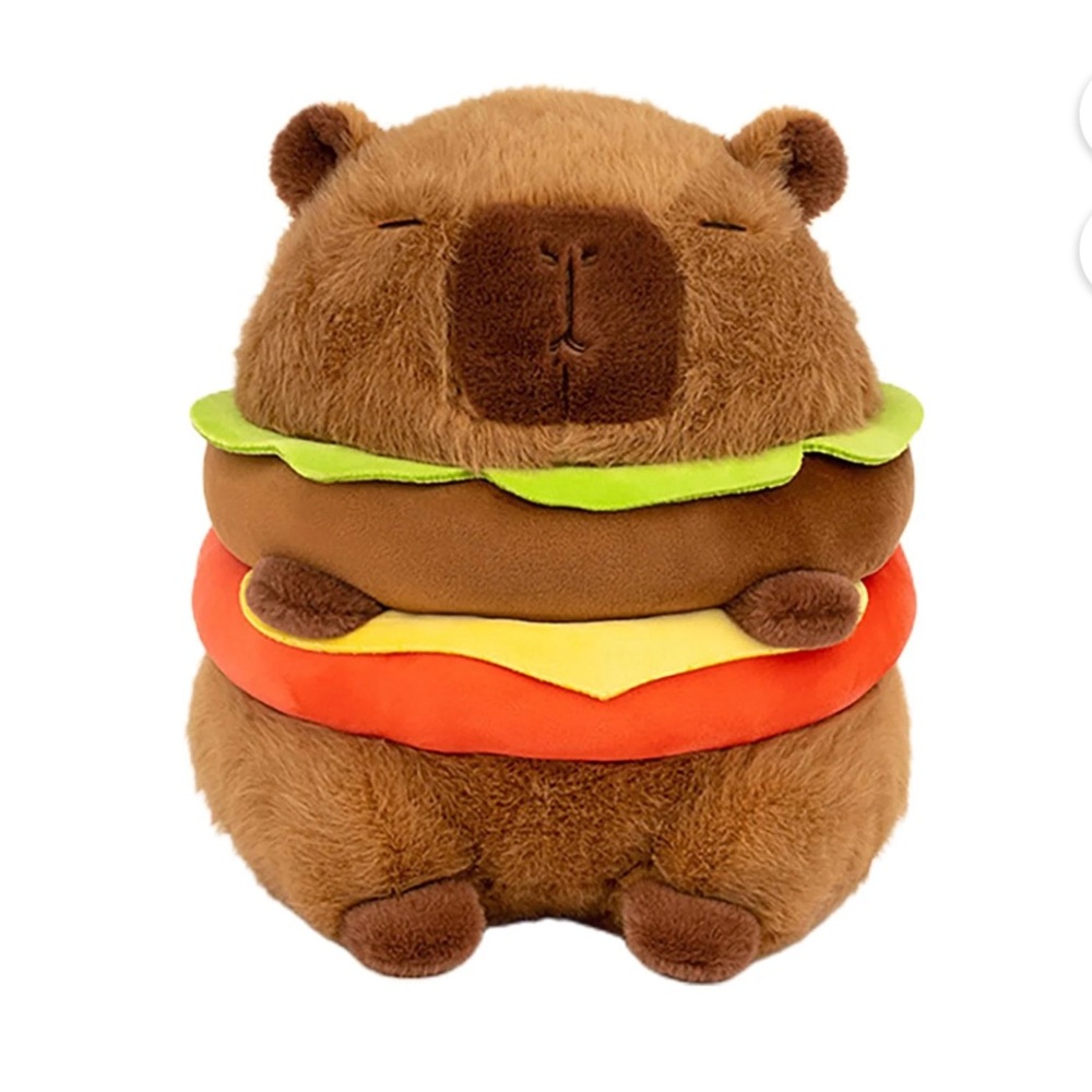 Stuffed burger animal toy .
